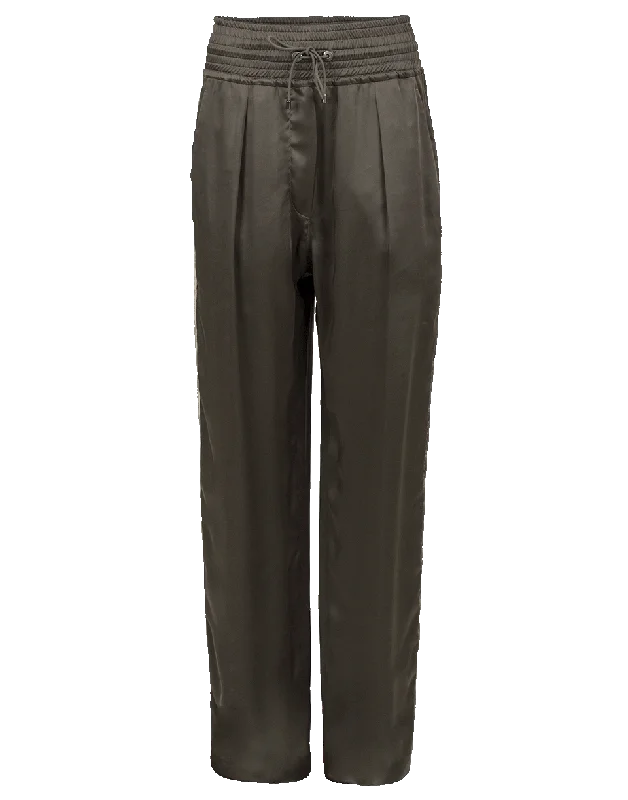 Liquid Satin Wide Leg Track Pant Comfortable Wide-Leg Pants