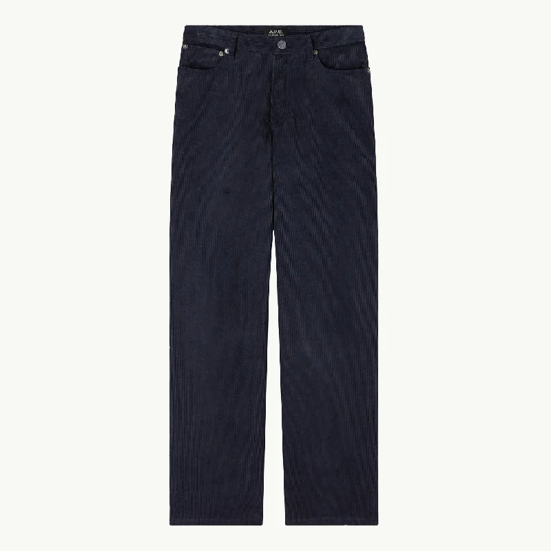 Elisabeth Corduroy Pant - Navy Blue Comfortable Denim Trousers
