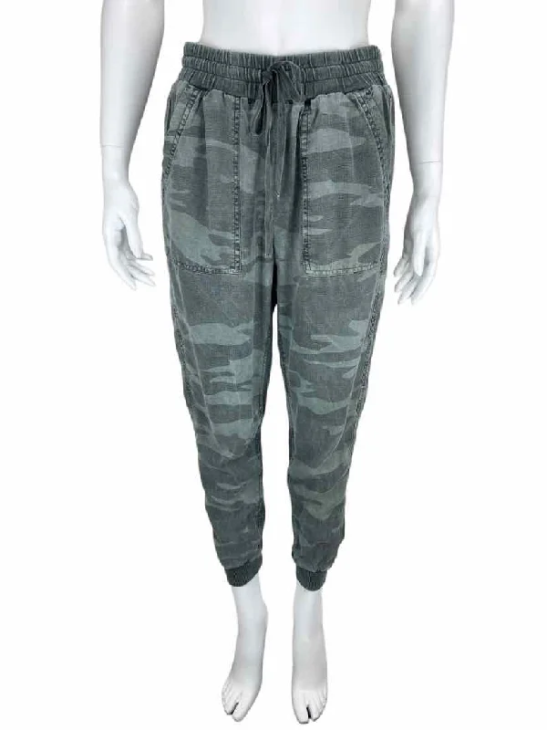 Splendid Women's Lakeside Camo Jogger Pant Olive Size M Relaxed Lounge Trousers