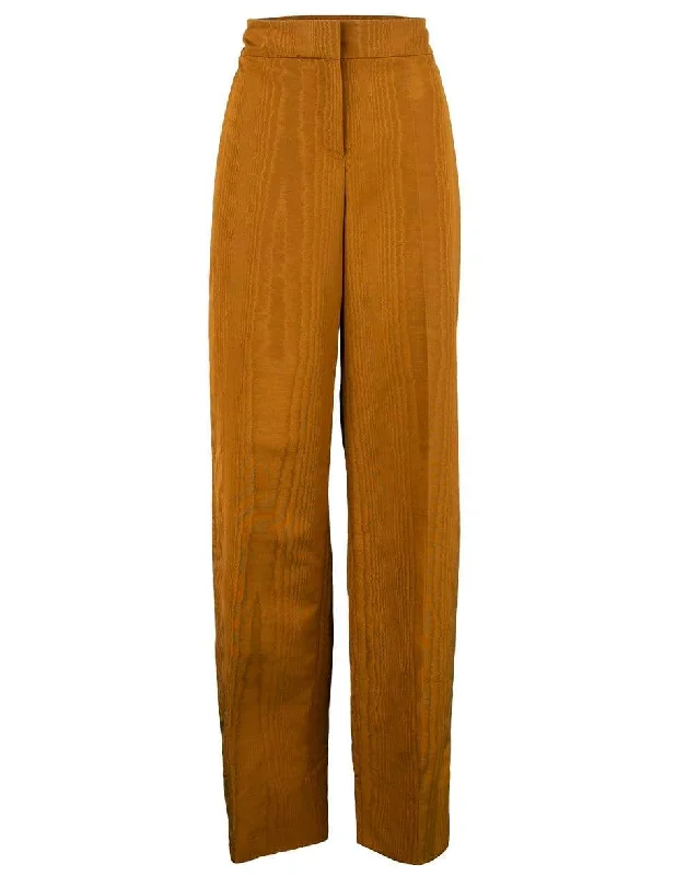 Moire Wide Leg Pant Modern Stretch Trousers