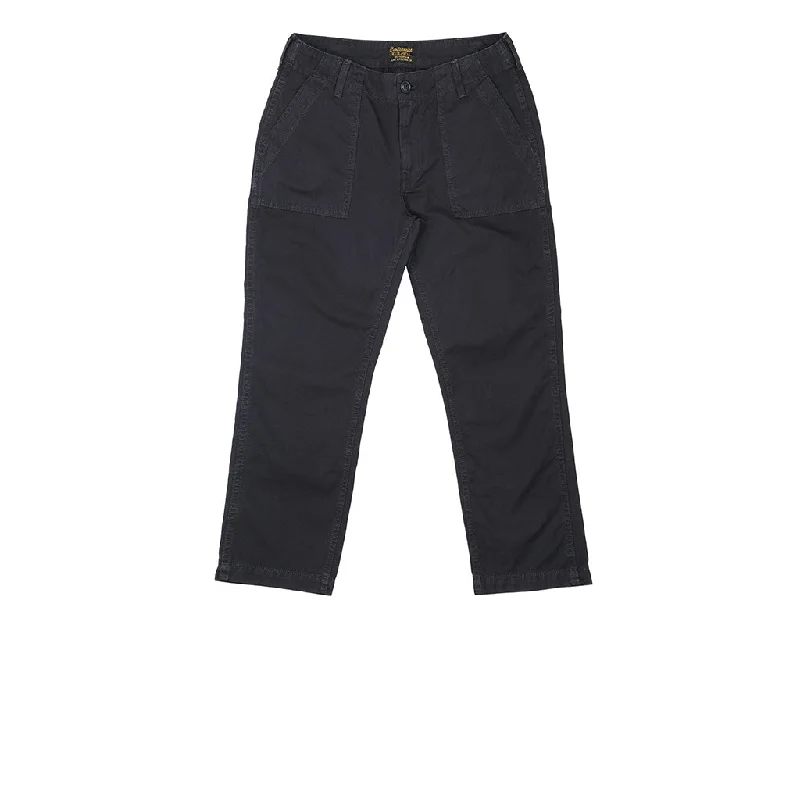 Military Cotton Twill Crop Pant - Black Coal Sleek Black Pants