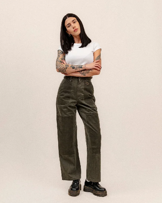 Surplus High Waisted Pants - Khaki Warm Wool Trousers