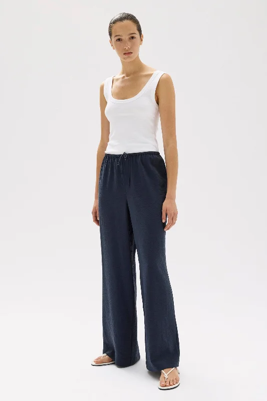 Heather Silk Blend Pant Casual Wide Pants