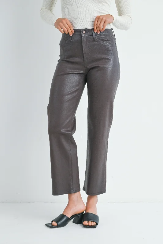 Just Black Denim Coated Pant Comfortable Wide-Leg Pants