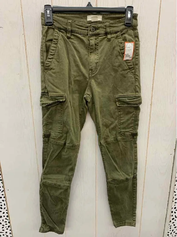 H&M Olive Womens Size 2/4 Pants Stretch Fit Pants