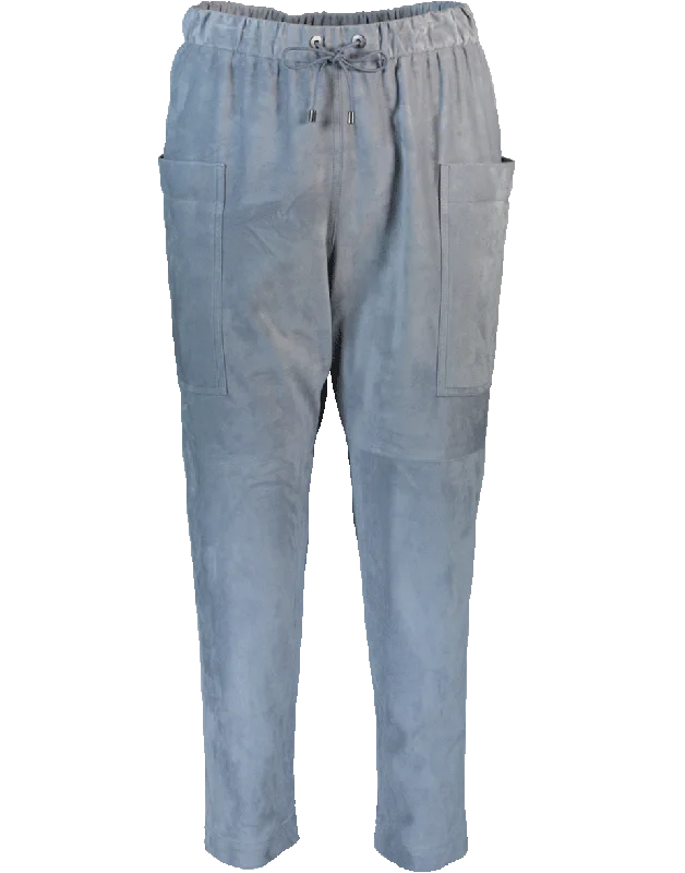 Suede Jogger Pant Stylish Paperbag Waist Pants