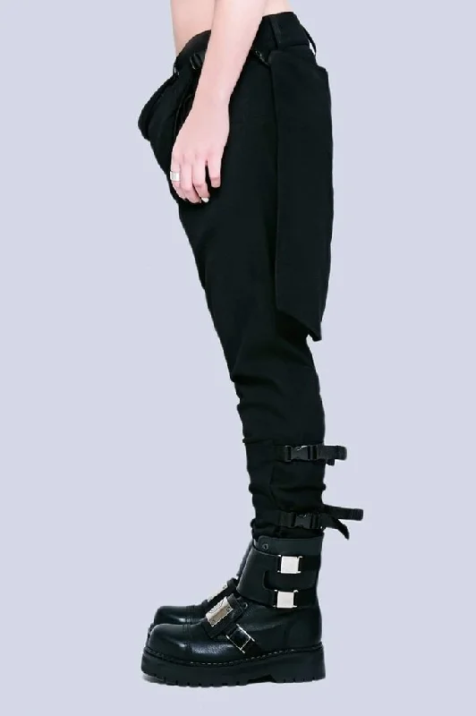 Long x Orphanage Black Clip Pants - Unisex Comfortable Jogger Trousers