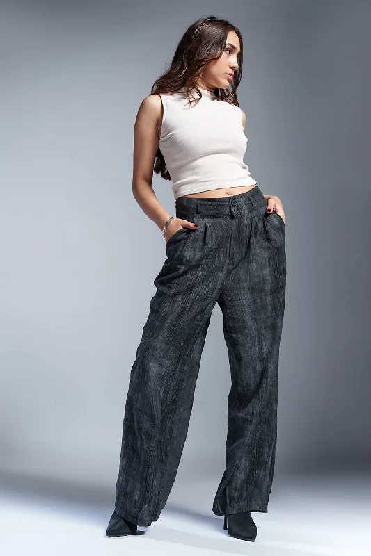 Ashwood Grey Sheer Double Button Korean Pants Formal Slim Pants