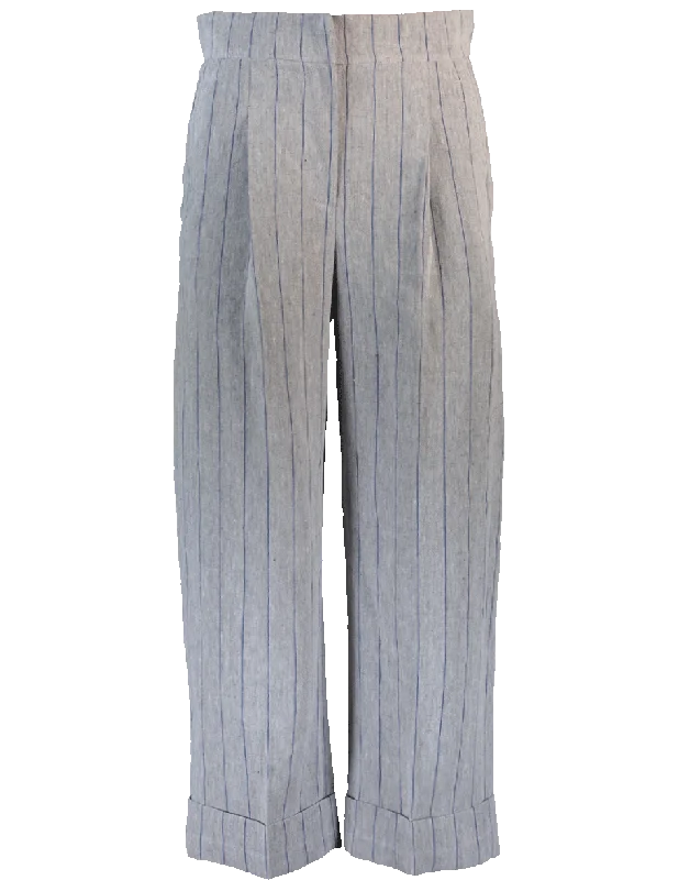 Wide Leg Pinstripe Pant Casual Track Pants