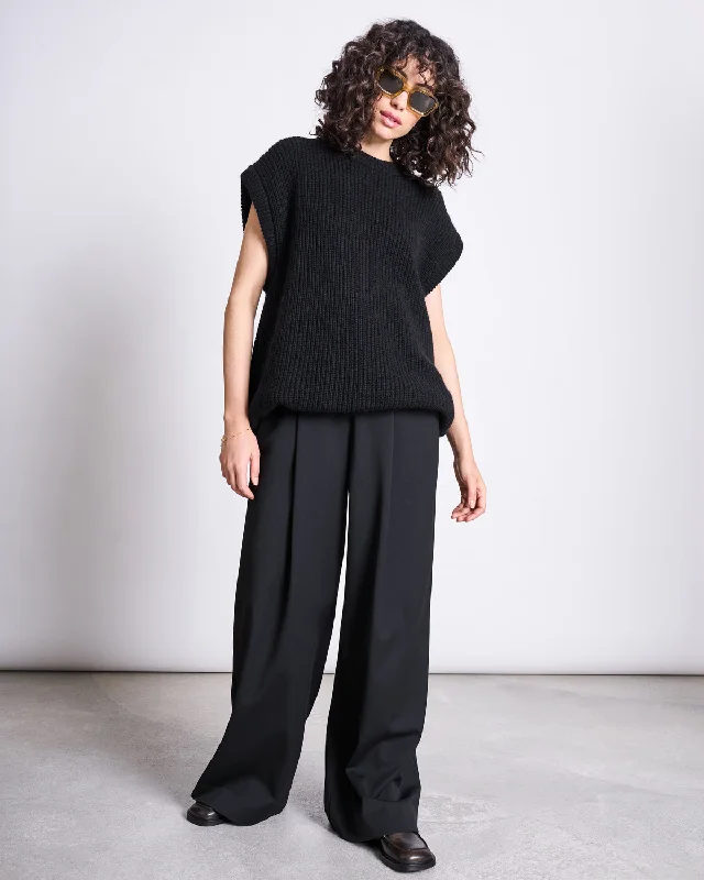 WIDE PANTS GIZA BLACK Classic Cropped Pants