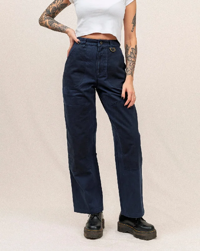 Surplus High Waisted Pants - Navy Soft Sweatpants Style