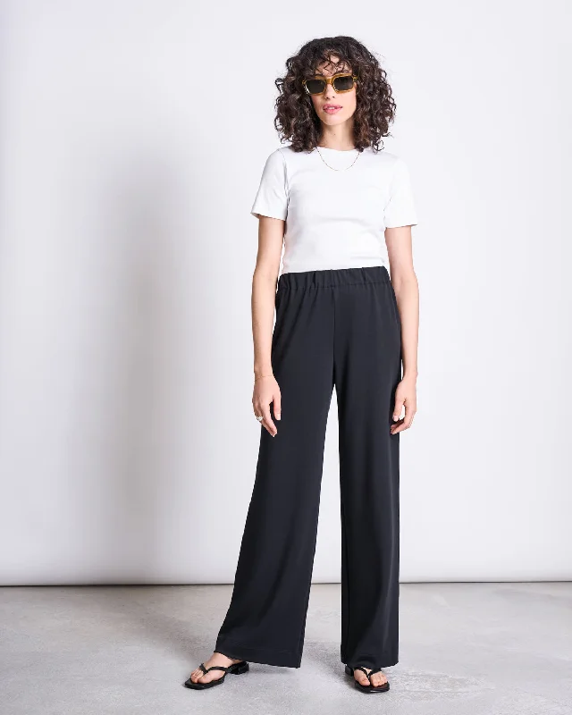 WIDE PANTS KISO BLACK High-Waist Jogger Pants