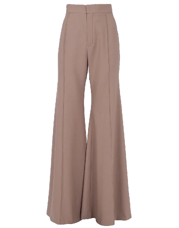 High Waisted Flare Pant Trendy Wide-Leg Pants