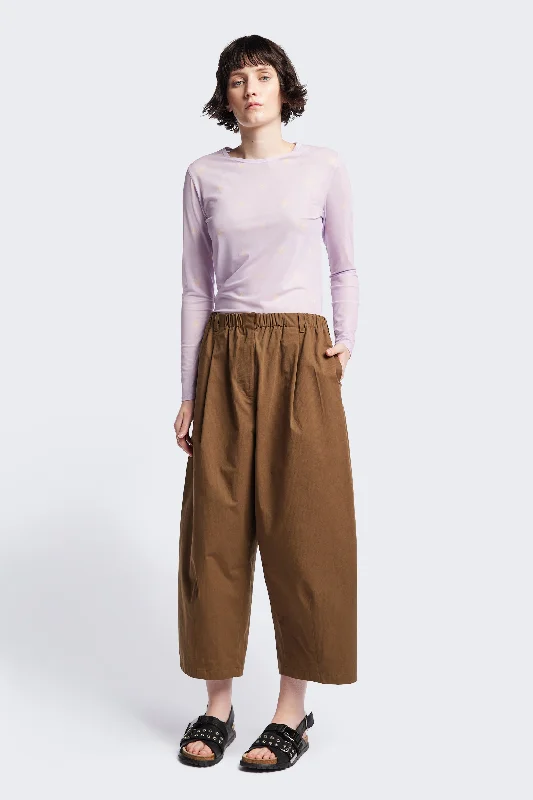 Factor Pleat Pant Brown Elegant Dress Pants