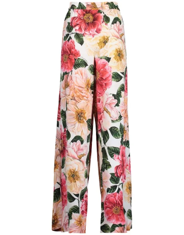 Floral Print Palazzo Pant Casual Sweatpants Style