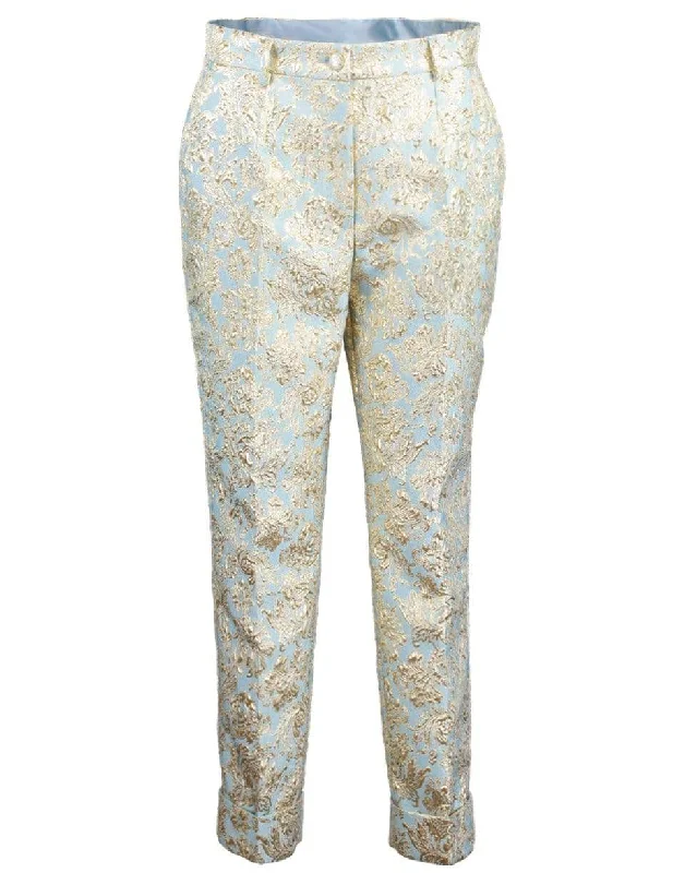 Jacquard Flat Front Pant Stretch Fit Pants