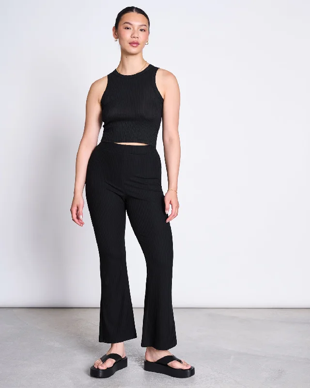 FLARED PANTS COVE BLACK Classic Straight-Leg Pants
