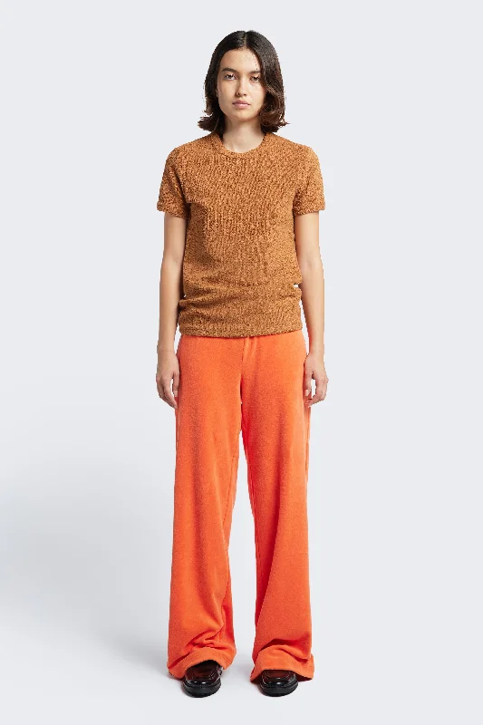 Prone Towelling Track Pant Tangerine Elegant Palazzo Trousers