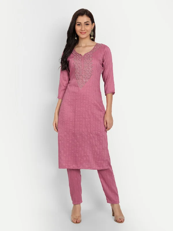 Women Party Wear Embroidery Worked Kurta With Pant Fashionable Jogger Pants