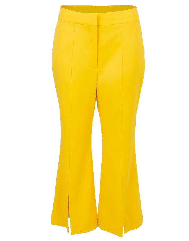 Tropical Wool Bell Crop Pant Classic Flared Pants