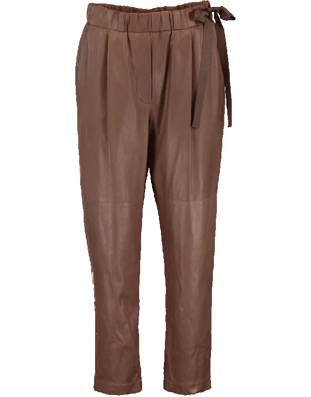 Leather Pull On Pant Elegant Trouser Pants