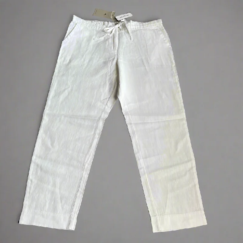 TOMMY BAHAMA Women's Palmbray Tapered Linen Pant White Size XL (New) Formal Dress Pants