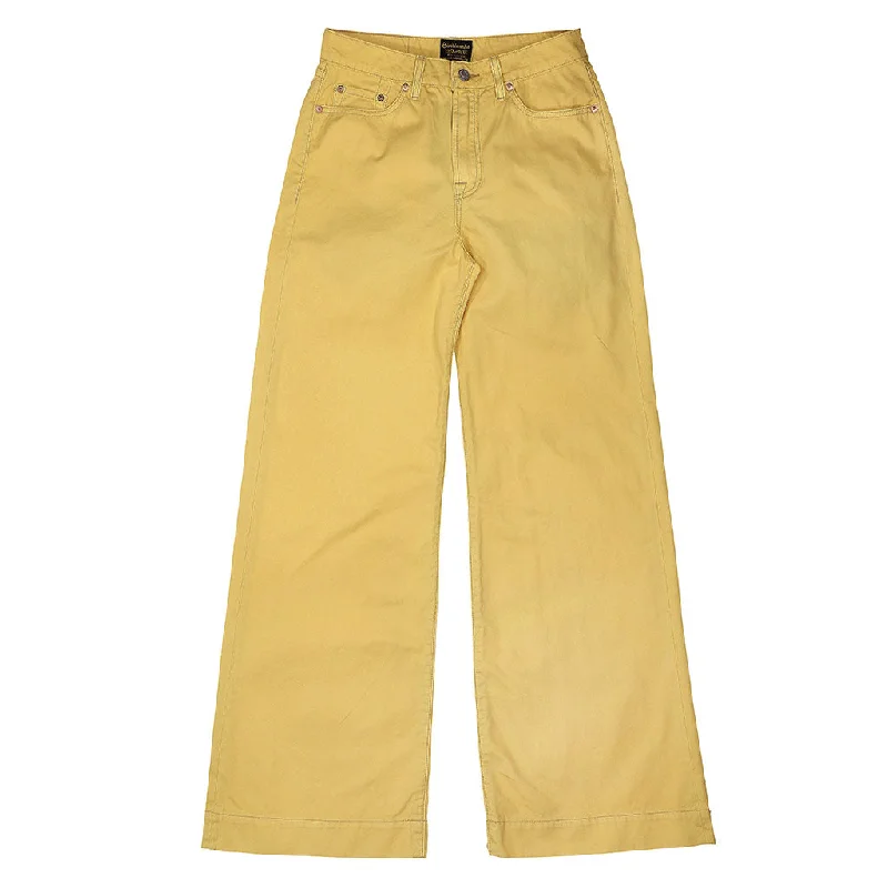 5-Pocket High Rise Wide Twill Pants - Dijon Cozy Lounge Pants