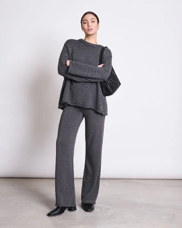 KNIT PANTS ANA DARK GREY GOTS Casual Plaid Pants