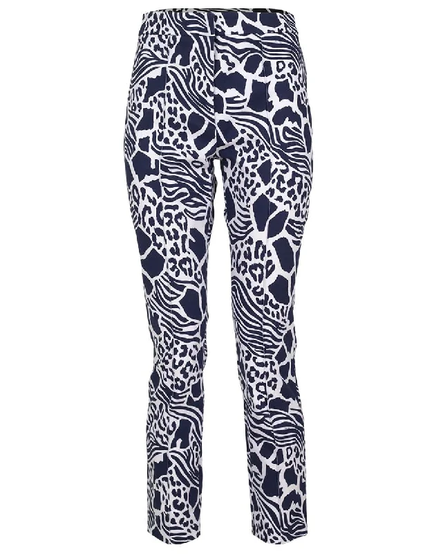 Print Twill Cigarette Pant Modern Stretch Trousers