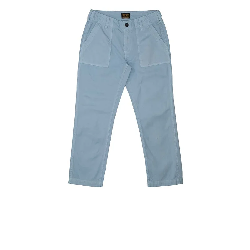 Military Cotton Twill Crop Pant - Baby Blue Trendy Printed Pants