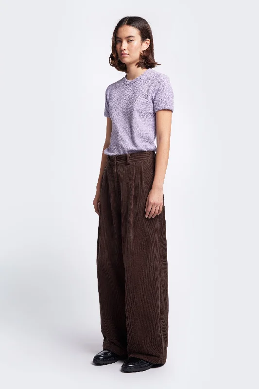 Interim Cord Pant Dark Brown High-Waist Jogger Pants