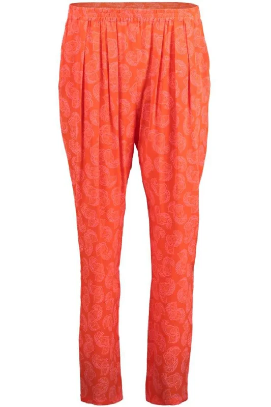 Silk Print Pull On Pant Comfortable Fleece Pants