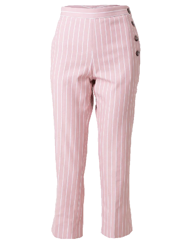 Stripe Side Opening Pant Formal Slim Pants