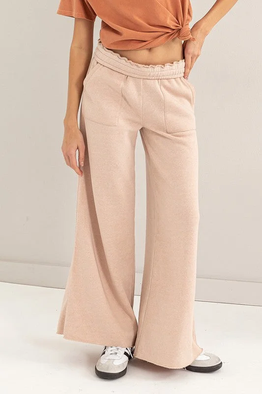 HYFVE High Rise Wide Leg Drawstring Pants Wide-Legged Palazzos