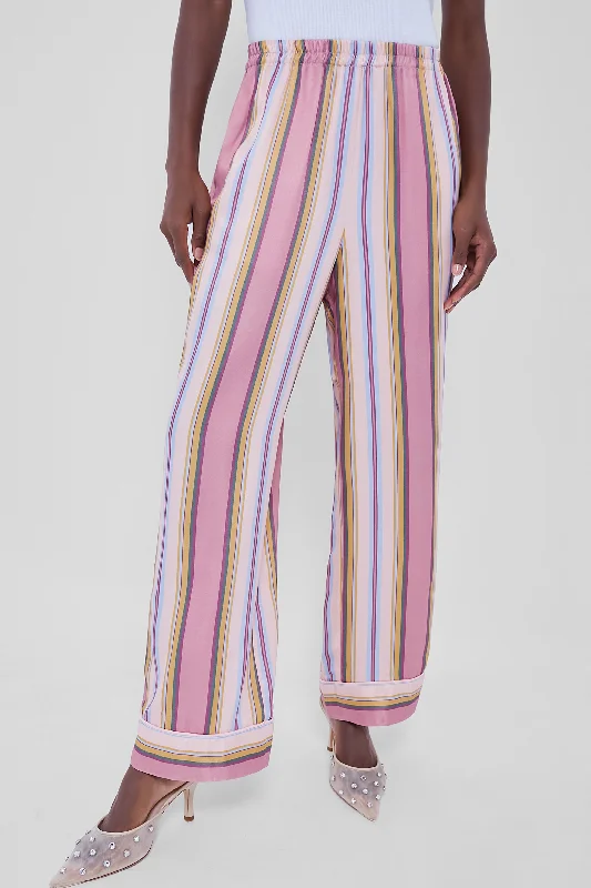Blush Stripes Pants Casual Drawstring Pants