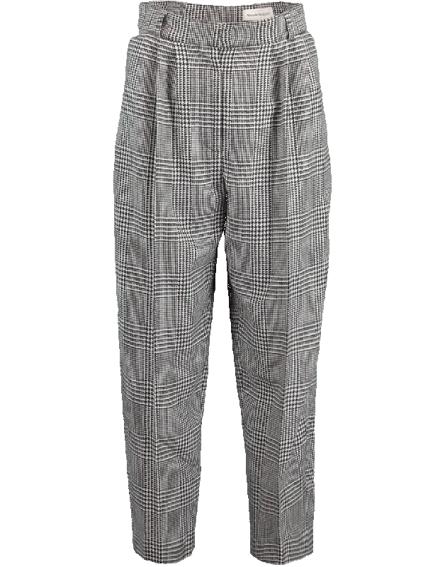 High Waist Check Pant Modern Skinny Pants