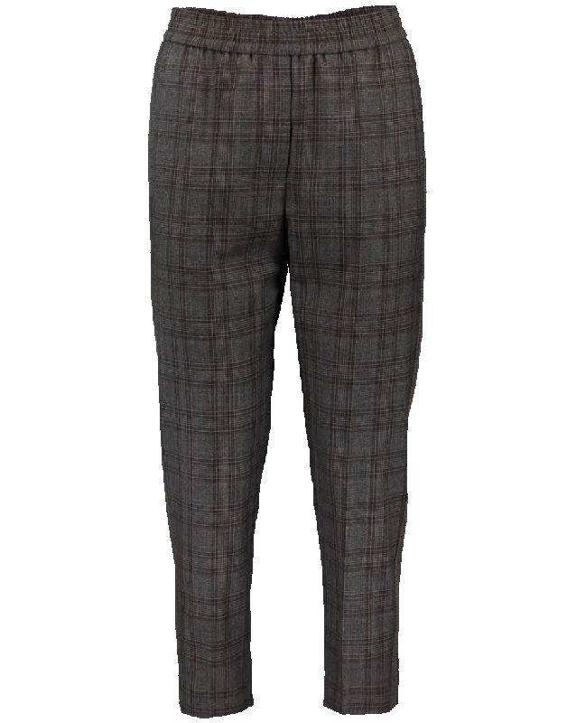 Windowpane Pull On Pant Fashionable Sporty Pants