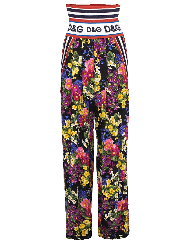 Floral Print Pant Casual Plaid Pants