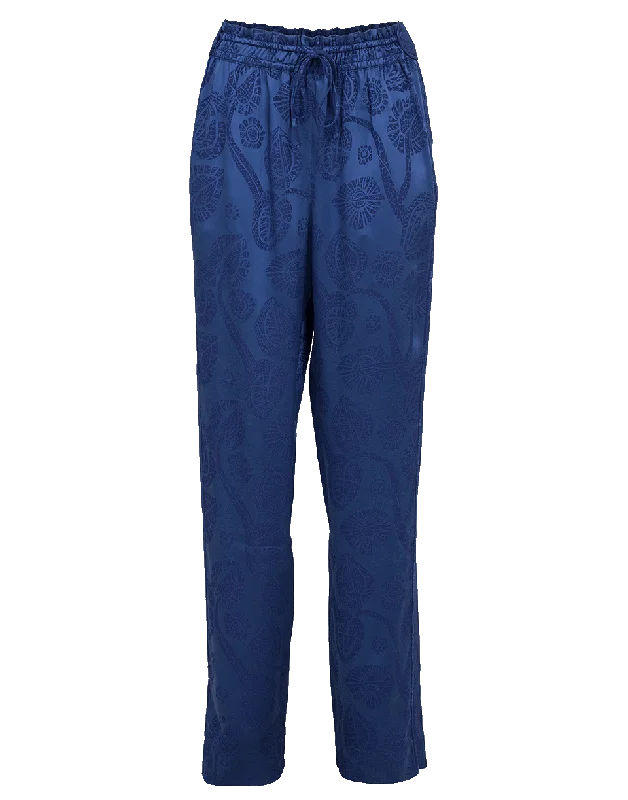 Satin Jasquard Pant Soft Wool Pants