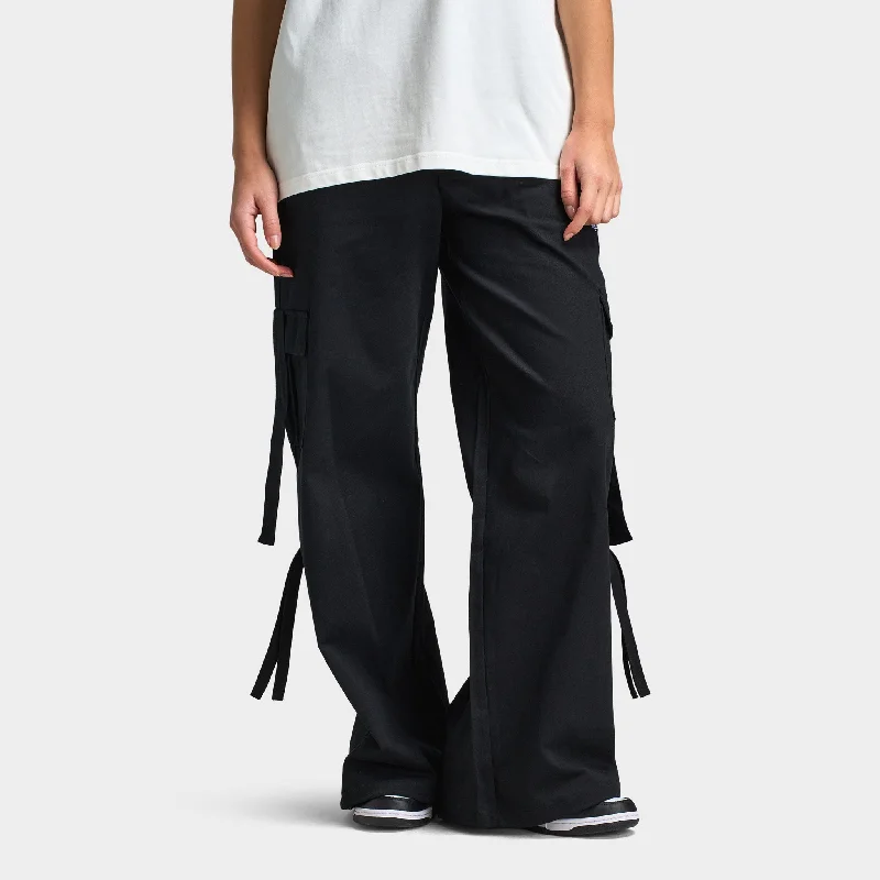 Playboy Women's Bunny Cargo Pants / Black Trendy Tapered Pants