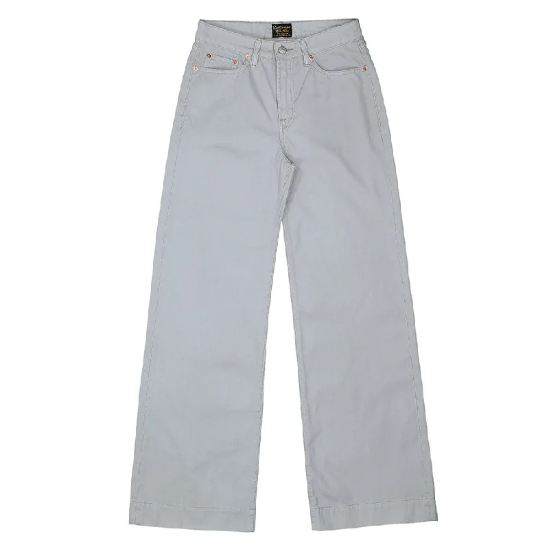 5-Pocket High Rise Wide Twill Pants - Soft Coin Stylish Casual Pants