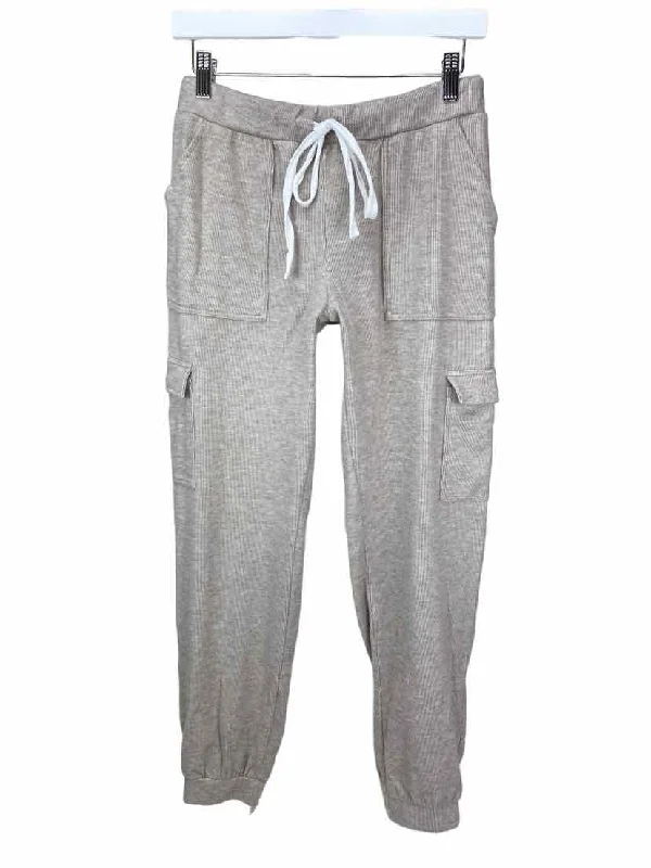 Bobi Los Angeles Women's Knit Cargo Pants Taupe Heather Size S Fashionable Tapered Leg Pants Bobi Los Angeles Women's Knit Cargo Pants Taupe Heather Size S Fashionable Tapered Leg Pants