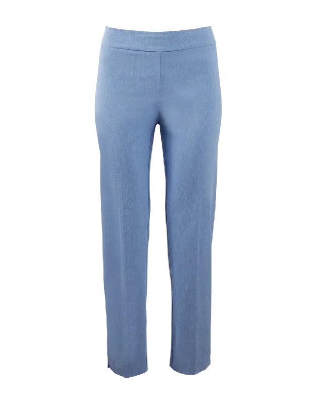 Venezia Pull-On Ankle Slit Pant Relaxed High-Waist Trousers