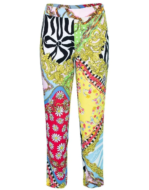 Fantasy Print Cropped Pant Trendy Work Pants