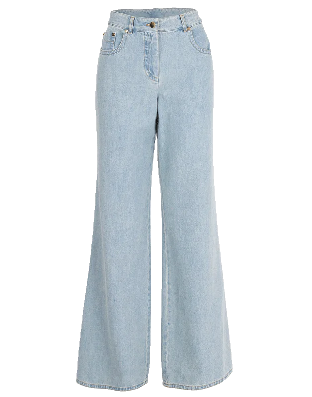 Wide Leg Denim Pant Soft Stretch Leggings