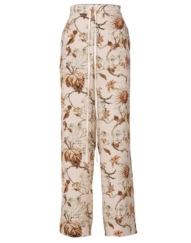 Ivory Printed Palazzo Pant Slim-Fit Leggings