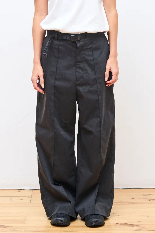 Fr Stretch Wide-Leg Pants Black Elegant Palazzo Trousers