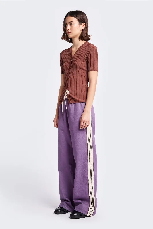 Tribute Side Trim Pant Purple Cozy Knit Pants