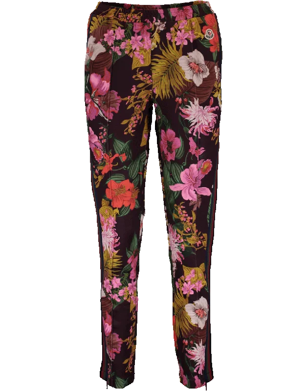 Pull On Floral Print Pant Classic Straight Pants