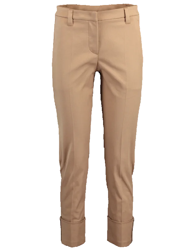 Cotton Twill Cuff Pant Comfy Cargo Trousers